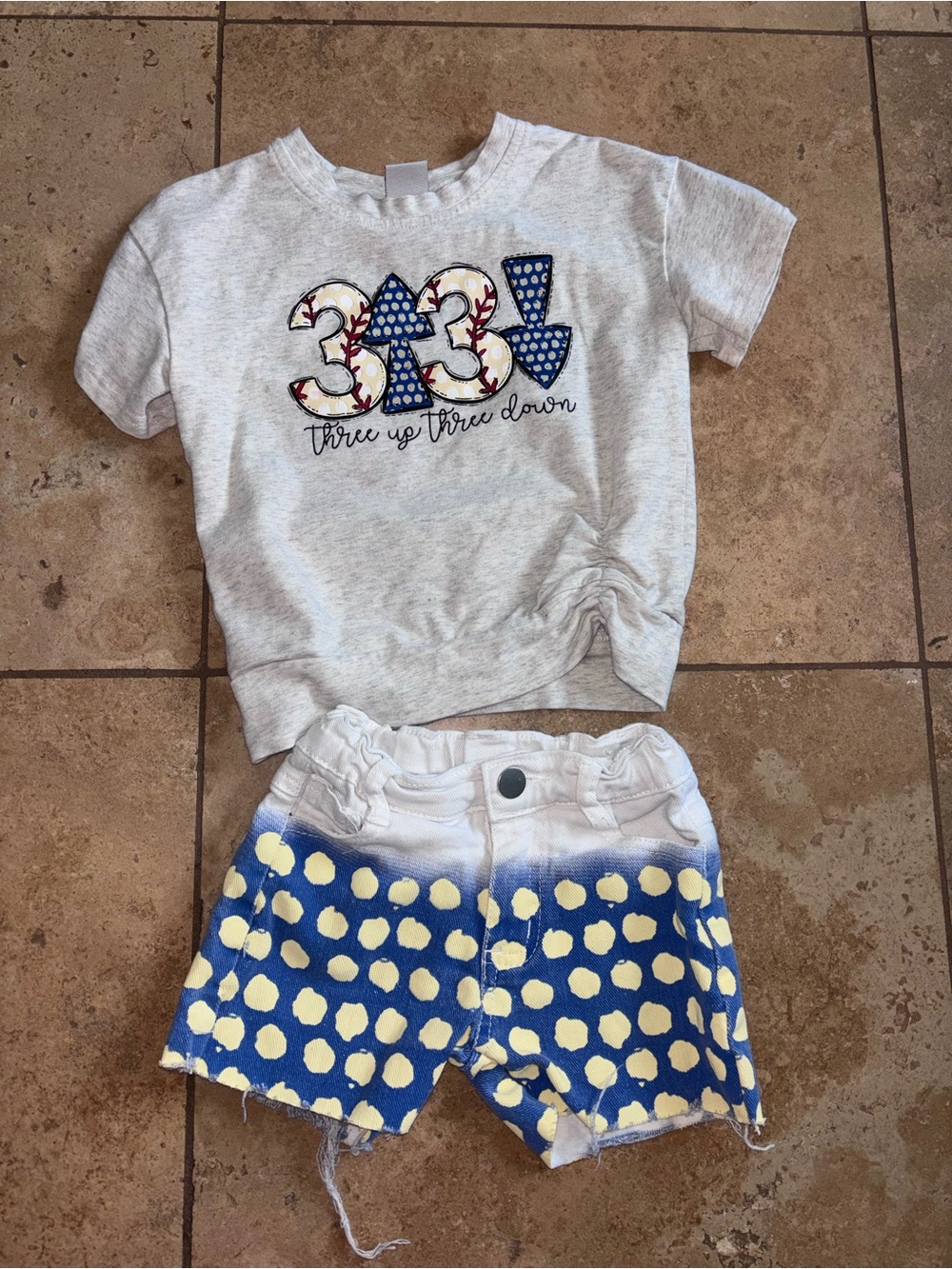 Baseball Short Set sz S(2T-3T)